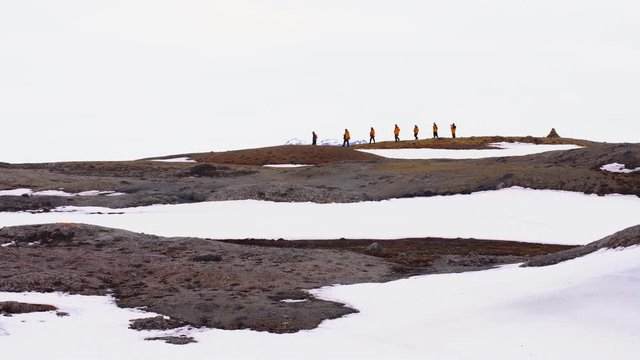 The archipelago landscape covered with ice and snow,Spitsbergen, Svalbard