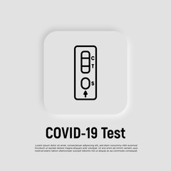 Covid-19 rapid medical test, real time RT-PCR. Thin line icon. Coronavirus prevention. Vector illustration.