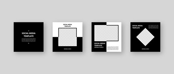 Social media template. Trendy editable social media post template. Mockup isolated. Template design. Vector illustration.