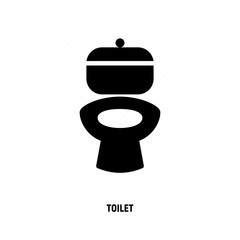 Toilet icon with bowl. Thin line vector illustration for logo of plumber or bathroom equipment shop.