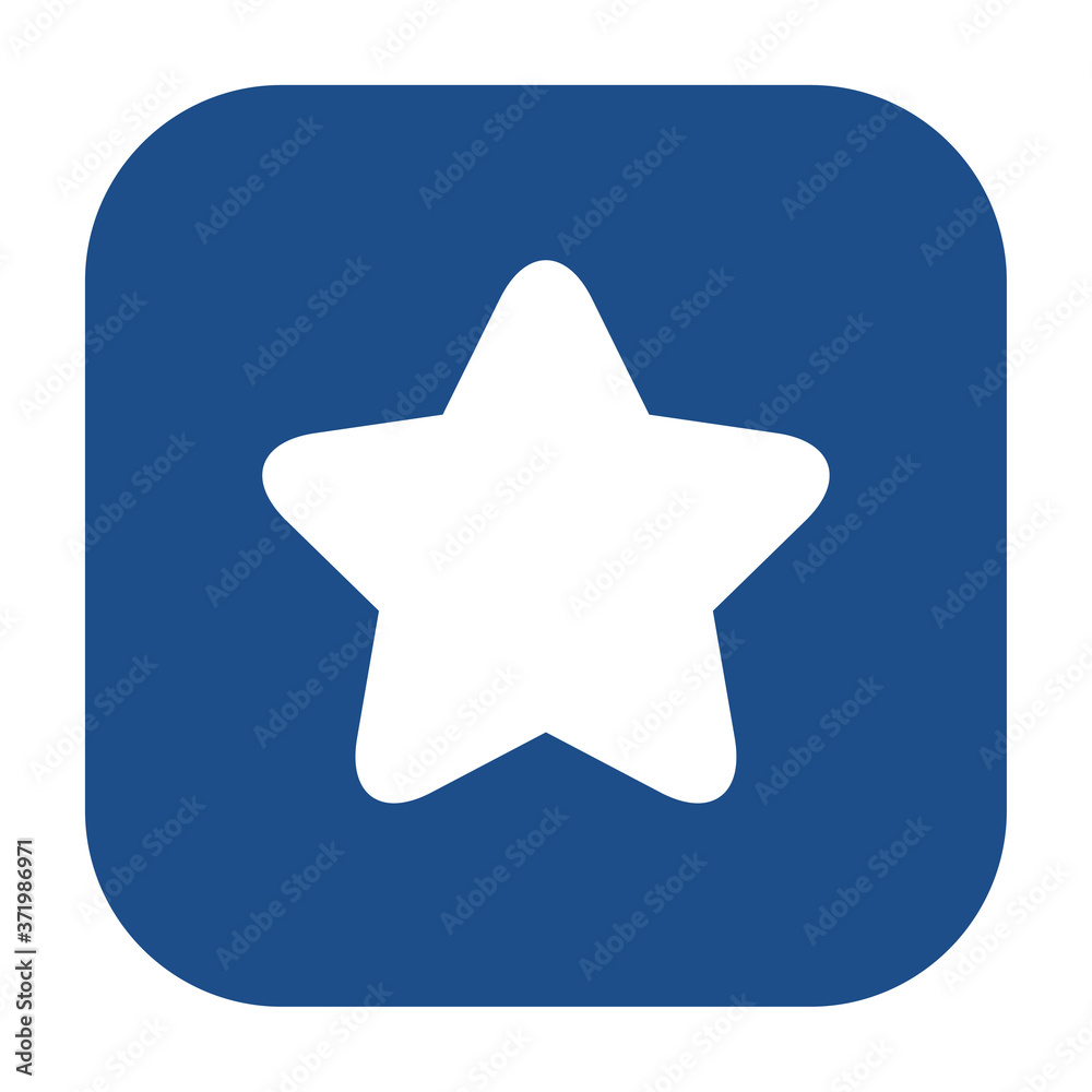 Poster blue rounded square star icon, button isolated on a white background. eps10 vector file