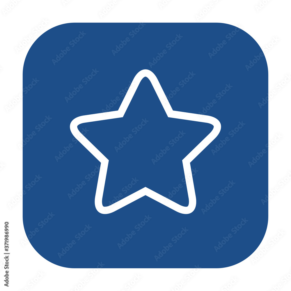 Poster blue rounded square star outline icon, button isolated on a white background. eps10 vector file