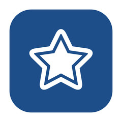 Obraz premium Blue rounded square star with outline icon, button isolated on a white background. EPS10 vector file