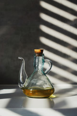 Olive oil container in the kitchen 
