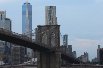 Fototapeta na wymiar The Brooklyn Bridge in New York.