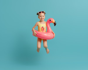 Happy child wearing swimsuit