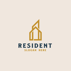Building real estate logo template. Vector illustration