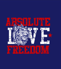 Absolute freedom and love graphic design vector art