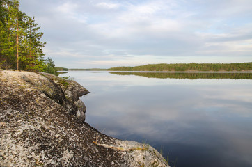 Lake shore in Karelia.