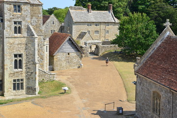 Fototapeta na wymiar Inner courtyard of a castle in the Isle of Wight.