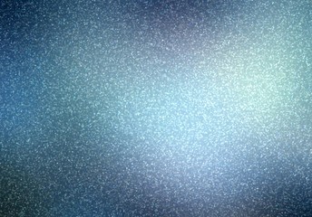 A lot of small sparkles on halftone blue green lilac gradient background. Glitter powder texture.