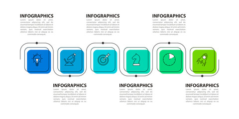 Infographic design template. Creative concept with 6 steps