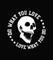 Absolute freedom and love and skull graphic design vector art