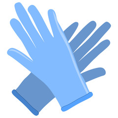 Rubber gloves isolated on white background. Vector illustration