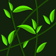Vector fresh green leaf background. Nature green pattern
