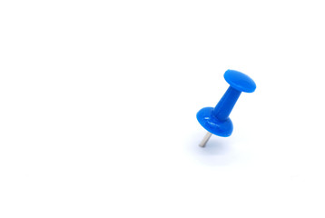 A blue pin on white background.Can be use media disign.