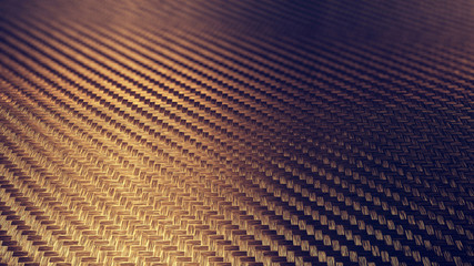 Carbon gold metal, industry background. 3D rendering