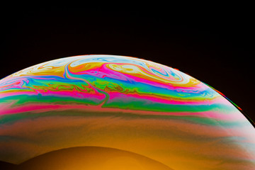 Half of a soap bubble, an abstract semicircle background. The model of the cosmos or the planets