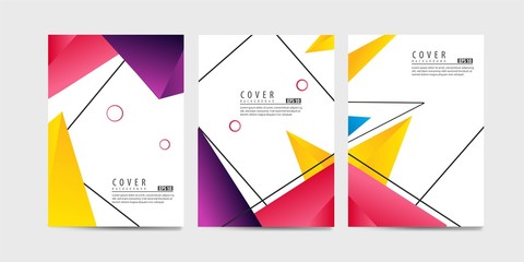 Fototapeta premium Covers with minimal design. Colourful geometric backgrounds for your design. Applicable for Banners, Placards, Posters, Flyers etc. Eps10 vector