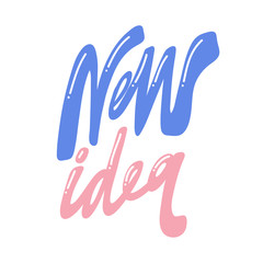 New Idea. Placard template with calligraphic design flat design elements. Retro art for covers, banners, flyers and posters. Eps vector illustration
