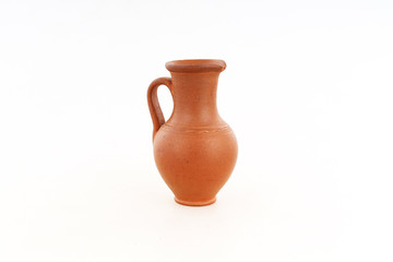 Ceramic jug isolated on a white background.
