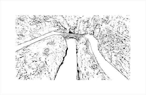 black and white bridge over river clip art preview
