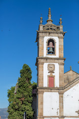 Fototapeta na wymiar View of a tower bell at the Vila Real Cathedral Cathedral, in Vila Real Downtown