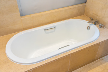 Fototapeta premium Empty luxury bathtub decoration interior of bathroom
