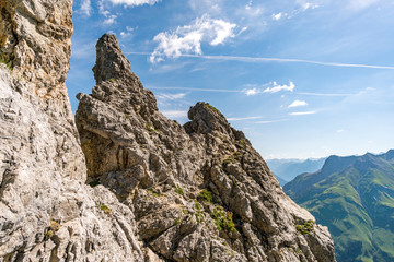 Climbing the Karhorn Via Ferrata near Warth Schrocken in the Lechquellen Mountains