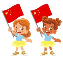 China flag in hand set
