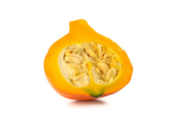Half of pumpkin isolated on white background
