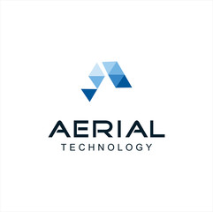 Naklejka premium Abstract Letter A Tech Logo Polygon Colorful Design Vector Stock Template. Modern Initial A Logo Design Icon. Triangle Alphabet A Logo digital Technology industrial 