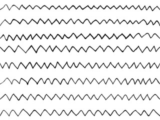 childish hand drawn zig zag line art seamless pattern, wallpaper, texture, banner, label, background, vector design
