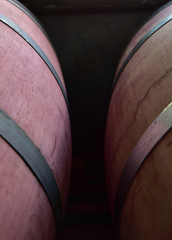 Two wine barrel properly color coded for easy identification