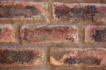 Old brick wall background closeup