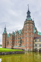 Frederiksborg Castle (Frederiksborg Slot, XVII century) - palace in Hillerod, Denmark. Castle built as royal residence for King Christian IV of Denmark-Norway, now History Museum. 