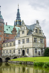Frederiksborg Castle (Frederiksborg Slot, XVII century) - palace in Hillerod, Denmark. Castle built as royal residence for King Christian IV of Denmark-Norway, now History Museum. 