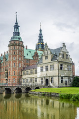 Frederiksborg Castle (Frederiksborg Slot, XVII century) - palace in Hillerod, Denmark. Castle built as royal residence for King Christian IV of Denmark-Norway, now History Museum. 