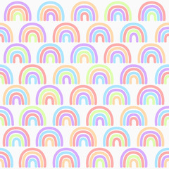 simple cute childish hand drawn colorful waves doodle on blue seamless pattern, background, wallpaper, texture, banner, label etc. vector design