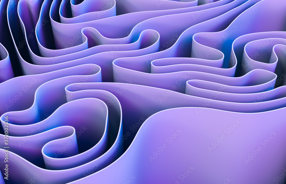 Poster Abstract 3d art background with curve shape. Holographic color.