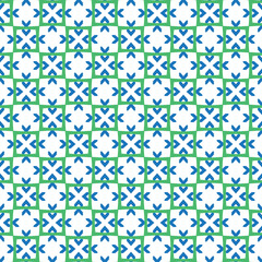 Vector seamless pattern texture background with geometric shapes, colored in green, blue, white colors.