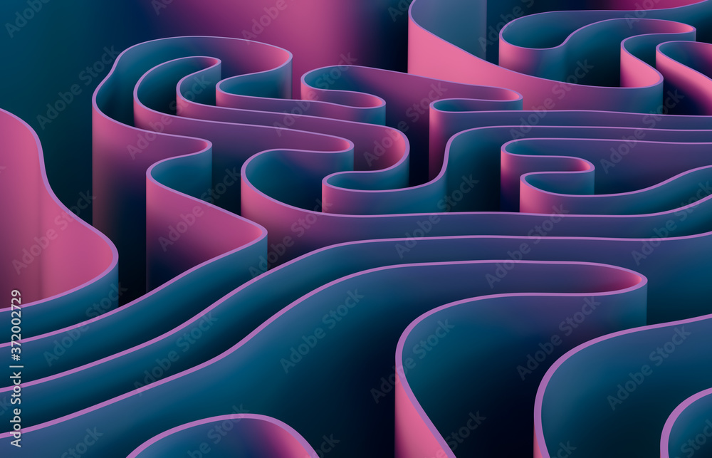 Poster abstract 3d art background with curve shape, holographic color