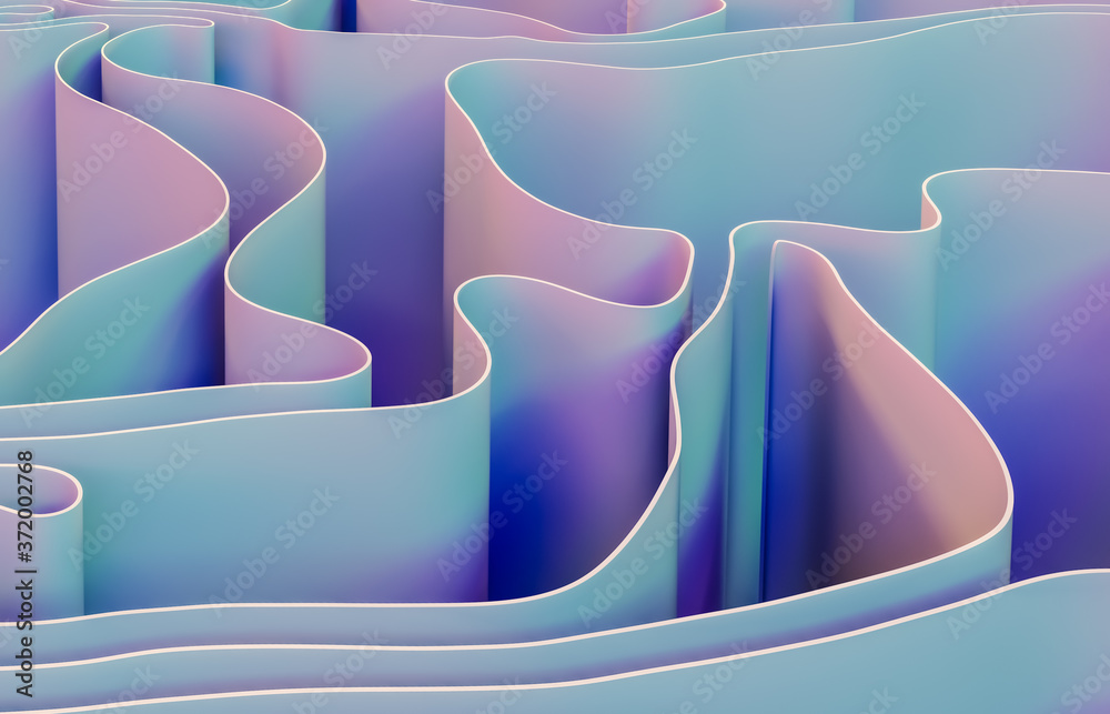 Aufkleber abstract 3d art background with curve shape. holographic color.