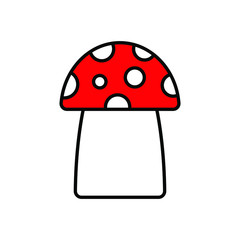 Mushroom shape icon. Champignon silhouette set. Simple flat shape toadstool ot fly agaric symbol. Fly agaric logo sign. Vector illustration image. Isolated on white background.
