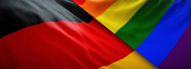 LGBT flag and flag of Germany