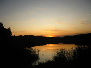 sunset over the lake