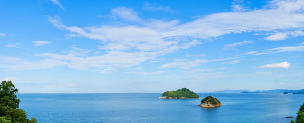 瀬戸内海　パノラマ風景(香川県さぬき市から播磨灘を撮影)