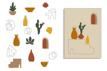 Set of terracotta vases