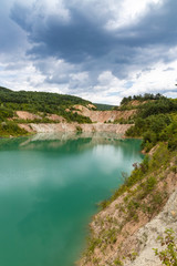flooded former mine near Skrabske. Slovakia