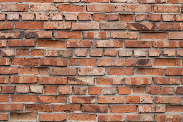Fototapeta premium Wall of red bricks. Texture or background of bricks.